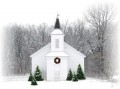 País Navidad Iglesia nevando